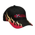Black Structured Brushed Twill Monster Flame Cap